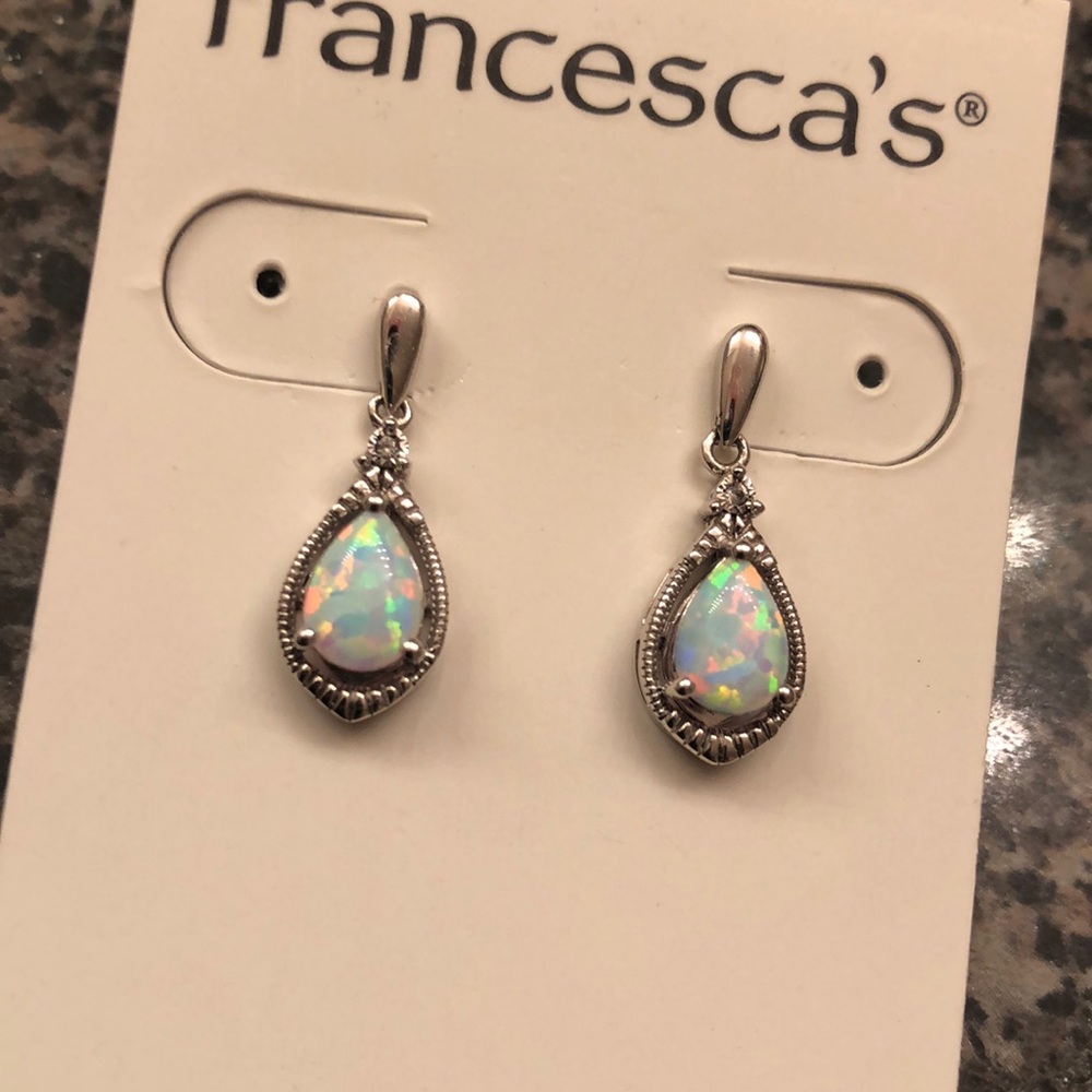 Kay Jewelers Lab-Created Opal Earrings